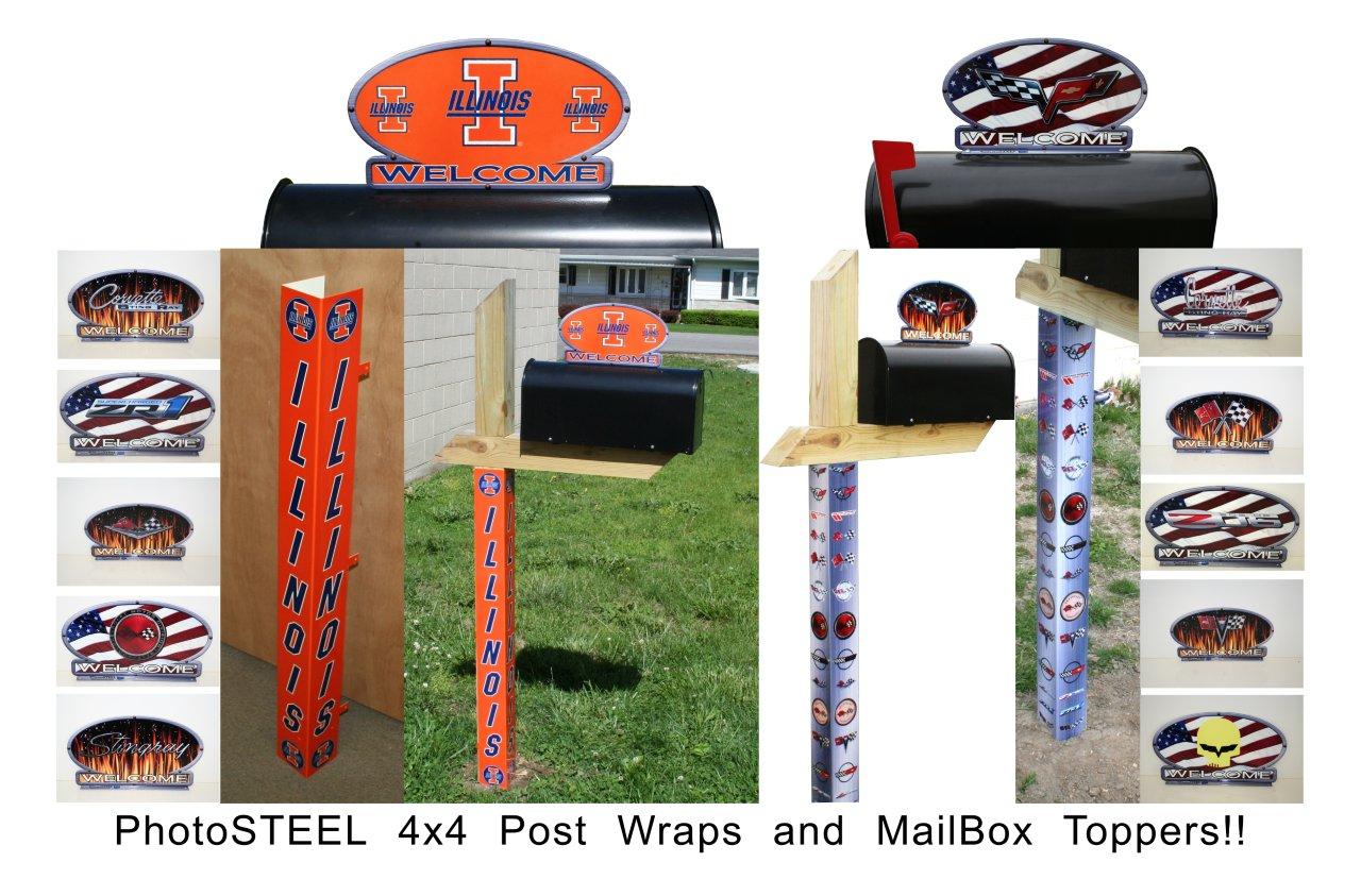 PhotoSTEEL 4x4 Post Wraps and Mailbox Toppers made with sublimation printing